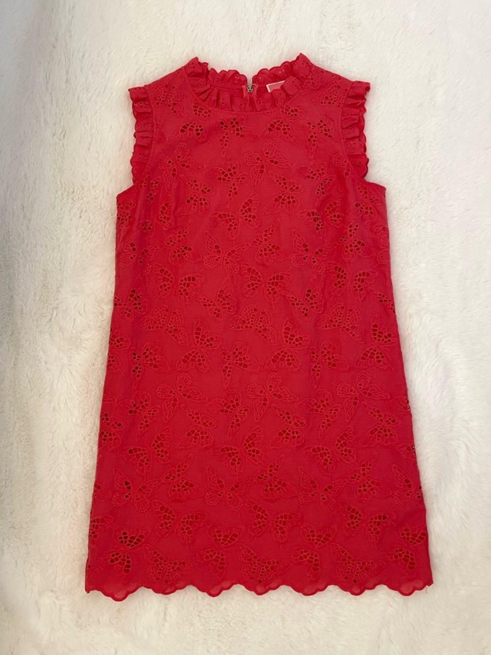 Kate Spade Mainline Watermelon Butterfly Eyelet Shift Dress - Picture 3 of 16